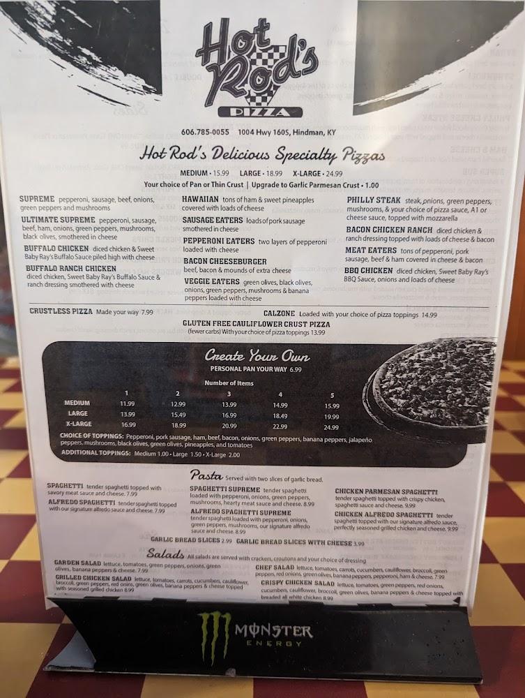 Hot Rod Pizza Menu image 1